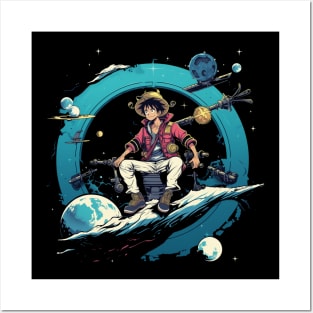 Luffy x Space - one piece anime character cool Posters and Art